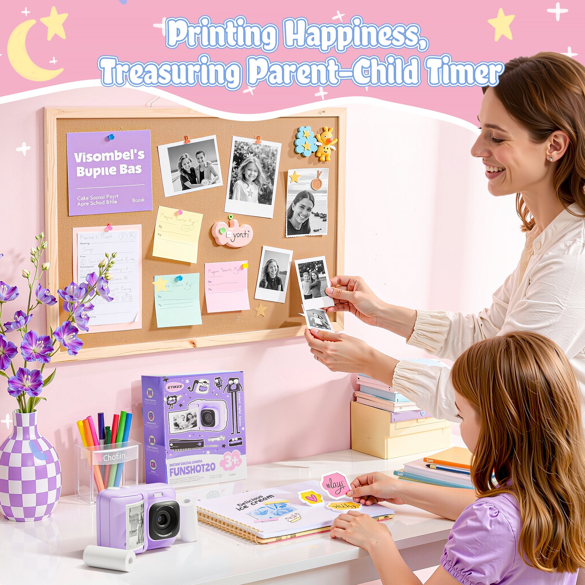 Kids Instant Print Camera Paper, Thermal Printing Refill Set for Toddler Camera, Compatible with ETIKEZ Funshot 20, HD Camera Thermal Printing Paper, 2.2" x 26ft (5.6cmx8m) Per Roll