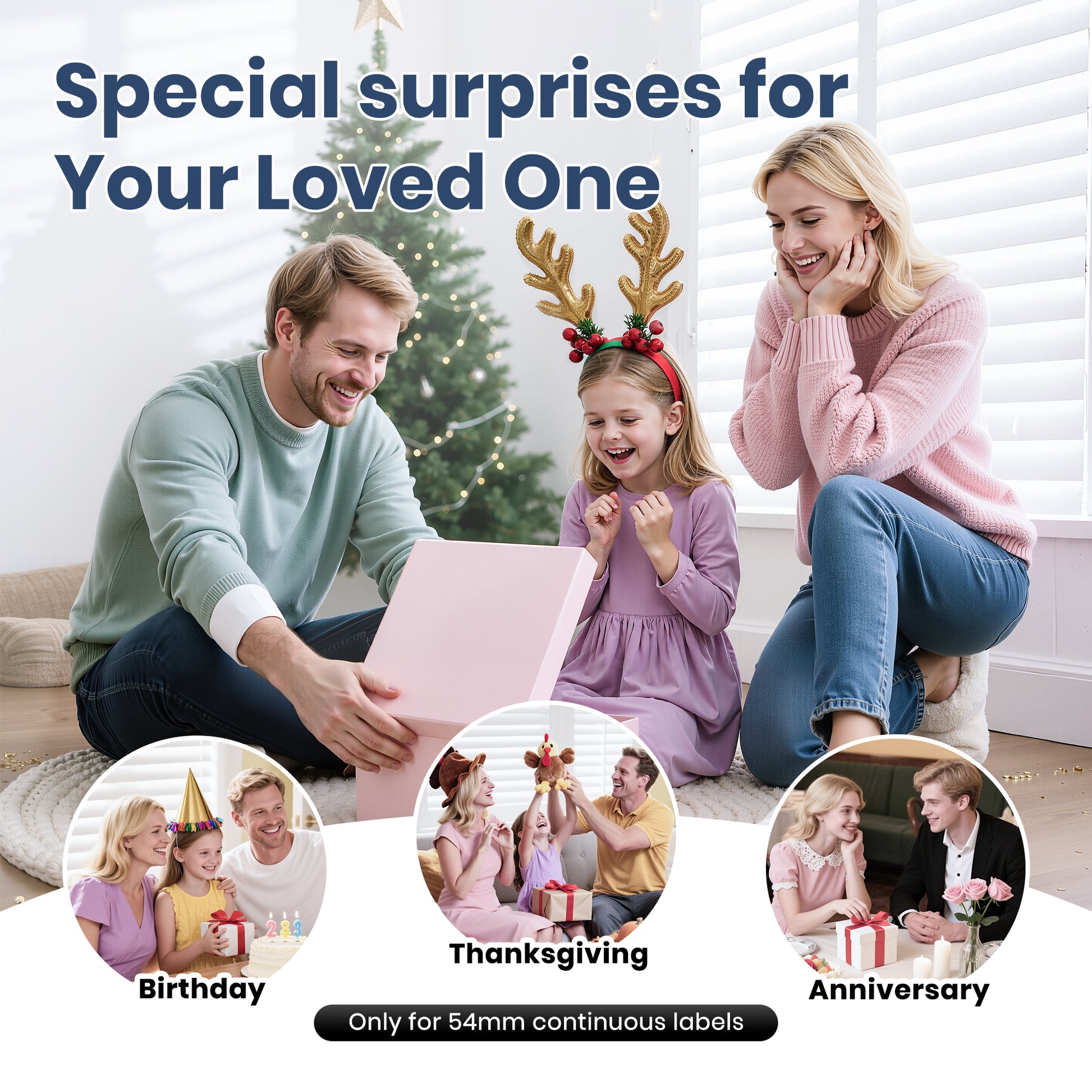 ETIKEZ PM290C Portable Mini Sticker Printer Print Pods Machine, Wireless Bluetooth Sticker Maker with 3 Rolls Paper,Blue