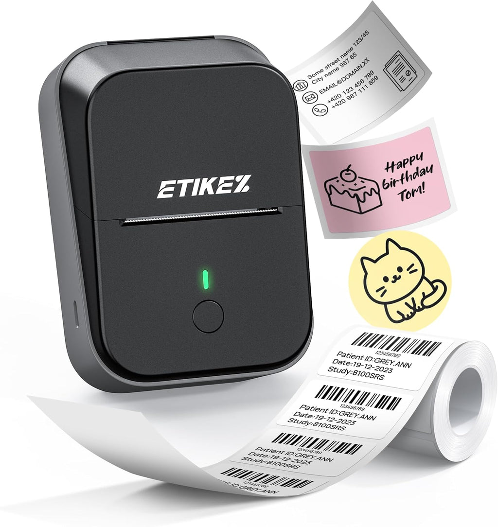 ETIKEZ PM260 Label Maker Machine with Tape,2 Inch Label Maker Bluetooth Label Printer, Black