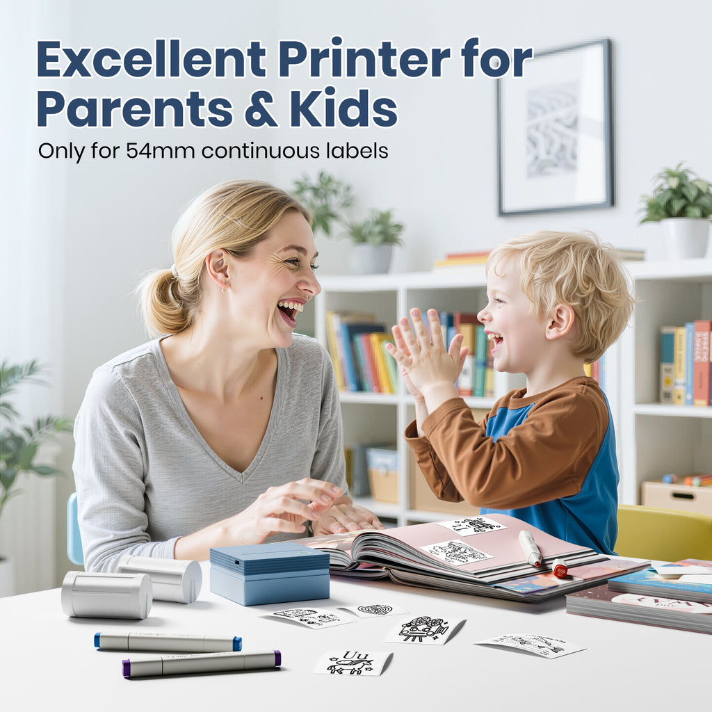 ETIKEZ PM290C Portable Mini Sticker Printer Print Pods Machine, Wireless Bluetooth Sticker Maker with 3 Rolls Paper,Blue