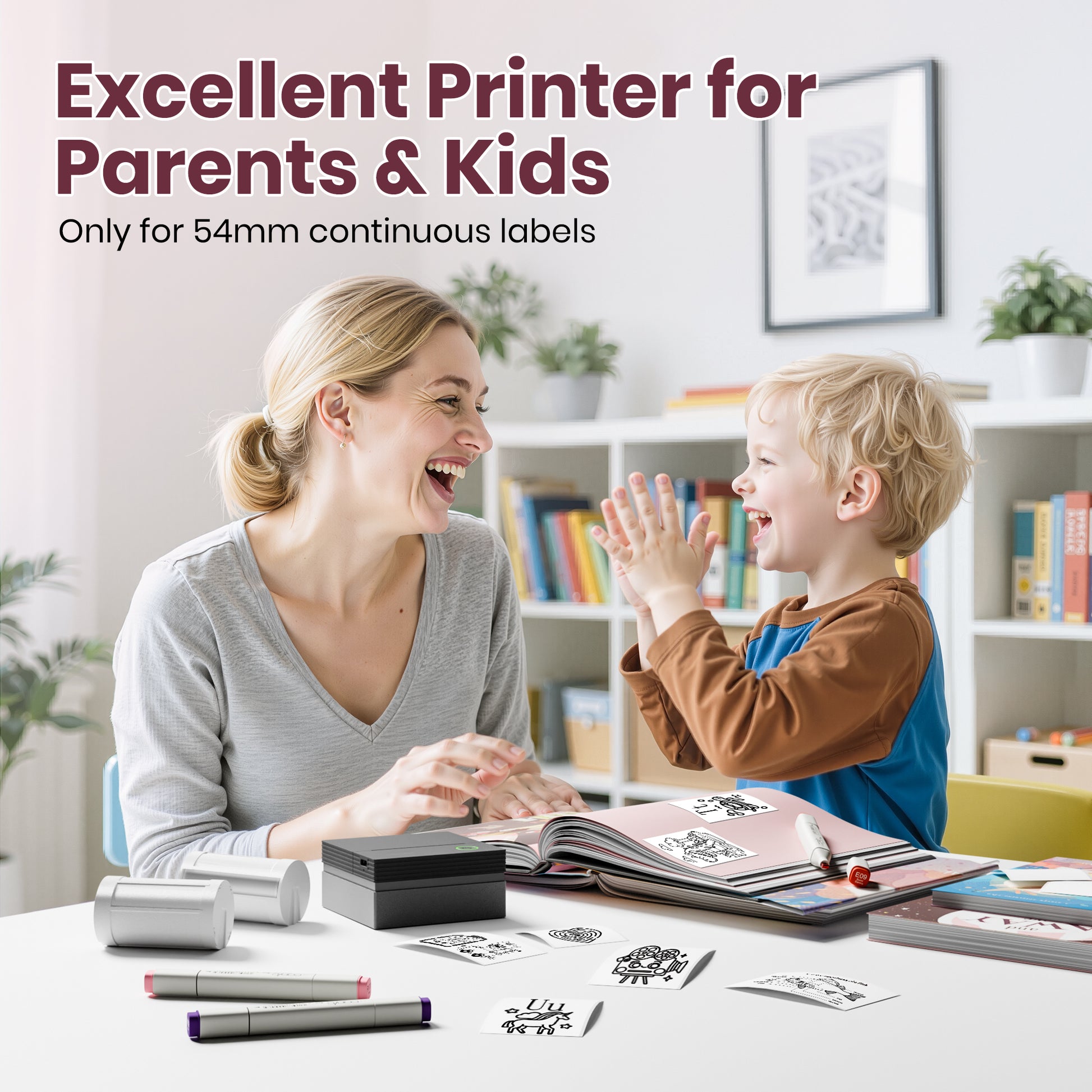 ETIKEZ PM290C Portable Mini Sticker Printer Print Pods Machine, Wireless Bluetooth Sticker Maker with 3 Rolls Paper,Black