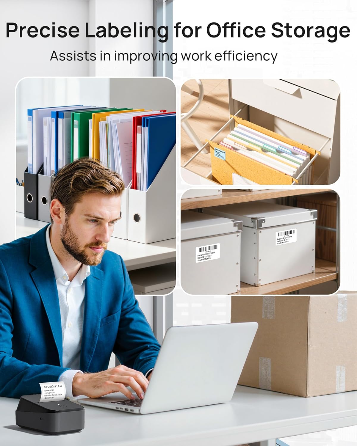 ETIKEZ PM260 Label Maker Machine with Tape,2 Inch Label Maker Bluetooth Label Printer, Black